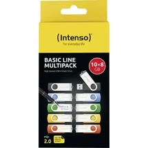 Pellwood Intenso USB-Stick 10er Pack Basic Line 10 x 8 GB USB-Stick 8 GB Gelb, Grün, Blau, Orange, Schwarz 3