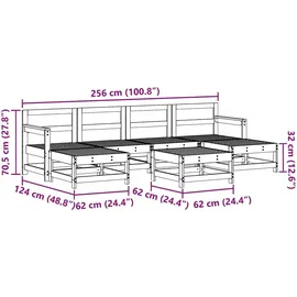 vidaXL Garten-Lounge-Set 6-tlg. Wachsbraun