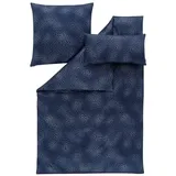 ESTELLA Bettwäsche Naoko | Indigo | 135x200 + 80x80 + 40x80 cm | Mako-Satin mit seidigem Glanz | trocknerfest | atmungsaktiv und anschmiegsam | 100% Baumwolle