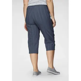 KjBrand Caprihose "Babsie: bequemer Oberschenkel", Damen, Gr. 44, N-Gr, blau, Web, Obermaterial: 47% Baumwolle, 45% Polyester, 6% Viskose, 2% Elasthan, unifarben, Basic, kniebedeckend, Hosen Caprihose, Sommerhose mit Strukturmuster