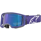 Alpinestars Vision 8 Corp Crossbrille  - Lila/Weiß Blau-Verspiegelt
