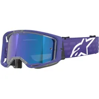 Alpinestars Vision 8 Corp Crossbrille  - Lila/Weiß Blau-Verspiegelt