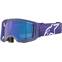 Alpinestars Vision 8 Corp Crossbrille  - Lila/Weiß Blau-Verspiegelt
