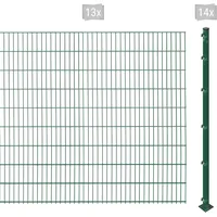 Arvotec Doppelstabmattenzaun ARVOTEC "ESSENTIAL 183 zum Aufschrauben", grün (dunkelgrün), H:183cm, Stahl, Kunststoff, Zaunelemente, Zaunhöhe 183 cm, Zaunlänge 2 - 60 m