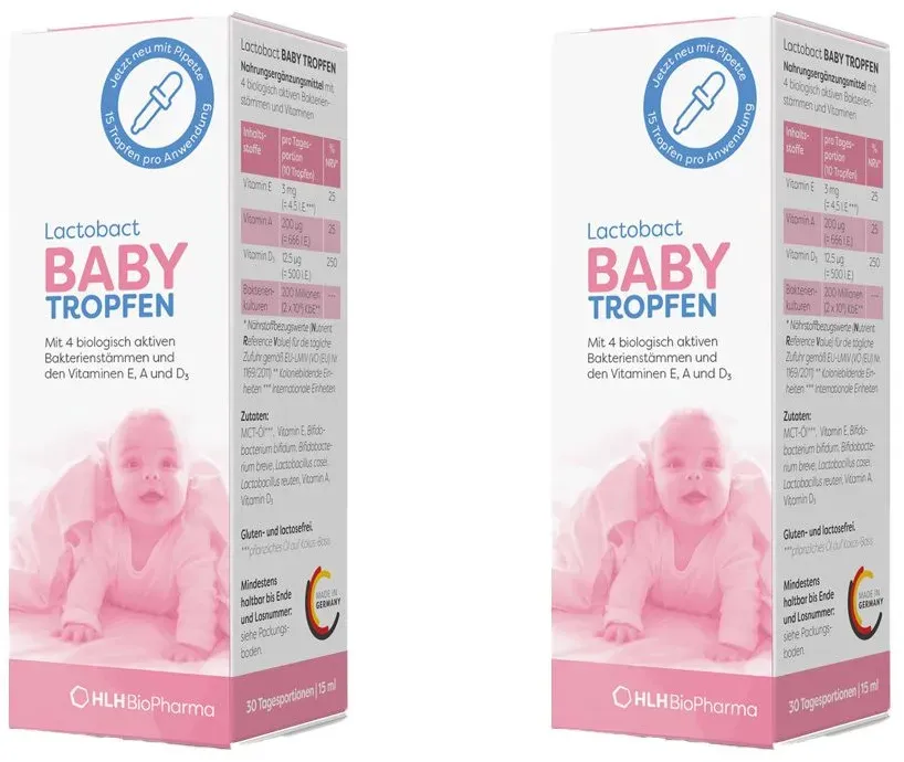 Lactobact Baby Tropfen - Biologisch aktive Bakterien für die Darmflora ab dem Tag der Geburt