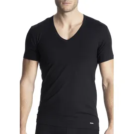CALIDA Cotton Code V-Shirt Schwarz Baumwolle Medium Herren