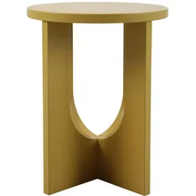 [en.casa] Beistelltisch, Kysdajore rund 50 x Ø40 cm Senfgelb Kleiner Tisch für Wohnzimmer Schlafzimmer Indoor