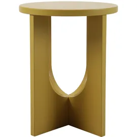 [en.casa] Beistelltisch, Kysdajore rund 50 x Ø40 cm Senfgelb Kleiner Tisch für Wohnzimmer Schlafzimmer Indoor