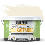 SEEBAUER diy Silikatfarbe Beige 5L für Innen (No. 435 Vanilla Cream) Atmungsaktive Mineralfarbe für Allergiker - Abwaschbare Wandfarbe - Beigetöne hohe Deckkraft