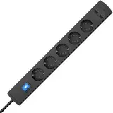 Kopp Steckdosenleiste 5-fach mit 2x USB schwarz