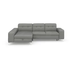 Ecksofa SIT & MORE "Baviene L-Form", grau, B:286cm H:92cm T:176cm, Sofas, inklusive Sitztiefenverstellung und Federkern, wahlweise Bettfunktion