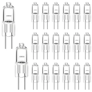 BlueXP 20 Stück G4 Halogen Glühbirne 20W 12V G4 Halogenlampen Warmweiß 2700K 2 Pin G4 Halogenglühbirne für Wohnzimmer Schlafzimmer Kronleuchter Schrankbeleuchtung G4 Halogen Stiftsockellampe