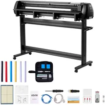 Vevor Vinylschneidemaschine mit 135 cm max. Zufuhrbreite & Doppelklingen & LED-Anzeige, einstellbares Vinyl-Schneideplotter-Set mit Aufkleberbögen & Transferfolien & Signmaster-Software