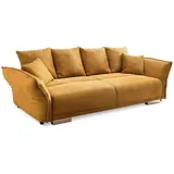 luma-home Big-Sofa, Dunkelgelb, Textil, 3-Sitzer, Füllung: Komfortschaum, einzeln stellbar,Rechteckig, 242x90x131 cm, Wohnzimmer, Sofas / Couches, Sofas, Bigsofas