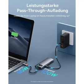 Baseus USB C Hub 7 in 1 Adapter mit 4K@60Hz HDMI, 100W PD, 3 A 3.0 5Gbps, SD/TF Kartenleser, Docking Station für iPhone 15, Laptop MacBook/Surface Pro/iPad/Steam Deck/Rog Ally/Samsung
