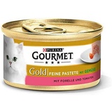 Purina Gourmet Gold Feine Pastete Forelle Tomaten Katzennassfutter 12 x 85 g