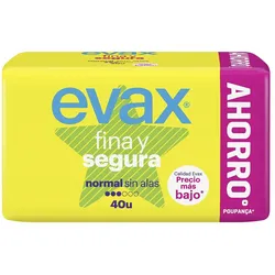 Normal-Binden ohne Flügel Evax Segura 40 Stück