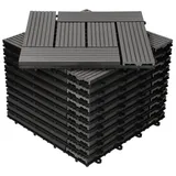 ECD Germany Terrassendielen WPC Terrassenfliesen mit Drainage und Klicksystem für Garten Balkon, BxL: je 30x30 cm, 22 mm Stärke, (22-St), Bodenbelag für 2m2 Anthrazit rutschfest Balkonfliesen Klickfliesen weiß 30 cm x 30 cm