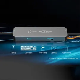 j5create Wormhole Switch Crosslink USB-C Hub Msd Ns Perp (USB-C, 2 Ports), Dockingstation + USB Hub, Grau