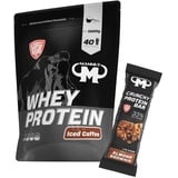 1kg Mammut Whey Protein Eiweißshake - Set inkl. Protein Shaker, Riegel, Powderbank oder Tasse (Iced Coffee, Mammut Protein Bar - Almond Brownie)