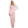 normann Damen Schlafanzug Pyjama mit karierter Jersey Hose Blau 44-46