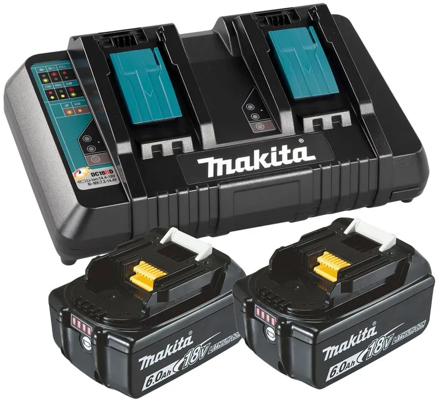 Preisvergleich Produktbild Makita DC18RD - Batterieladegerät + Batterie 2 x