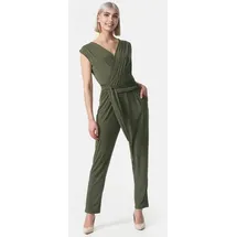 pm selected Damen Overall Business Jumpsuit Wickeloptik mit Bindegürtel ohne Ärmel in Einheitsgröße PM36