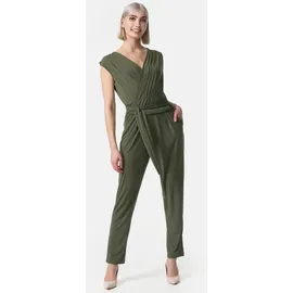 pm selected Damen Overall Business Jumpsuit Wickeloptik mit Bindegürtel ohne Ärmel in Einheitsgröße PM36