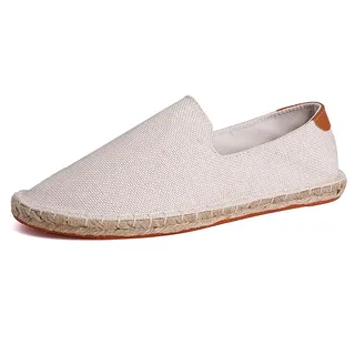 FANSU Espadrilles für Damen, Herren Sommer Geflochten Leinen Espadrilles Paare Damen Casual Atmungsaktiv & Bequem Slip-on Canvas Schuhe - 42 EU