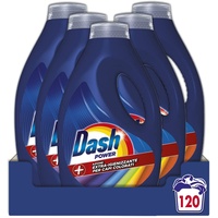 Dash Power Flüssigwaschmittel, 120 Waschgänge (5 x 24), extra desinfizierende Wirkung für farbige Kleidung, gegen Schmutz und Bakterien für eine hygienische Reinigung, auch bei niedrigen Temperaturen