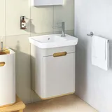 Vitra Sento Waschtisch-Möbel-Set 65980 50x37,5x68,5cm, Türanschlag links hellgrau matt, Dekor