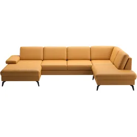 sit&more Wohnlandschaft SIT & MORE "Morris Jubi", gelb (curry), B:335cm H:82cm T:212cm, Sofas, Wohnlandschaft, wahlweise mit Armteilverstellung, Bettfunktion & Bettkasten