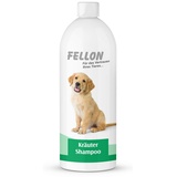 Fellon Kräutershampoo für Hunde - Sanftes Shampoo, biologisch, pH-neutral - Pflegt das Fell, verleiht Glanz - Fellpflege, Hundeshampoo, Welpenshampoo - Für alle Rassen & Größen - 1 Liter Dosierflasche