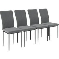 Homcom Esszimmerstühle Dunkelgrau Kunststoff, 42x95x58 cm Esszimmer, Stühle, Esszimmerstühle,