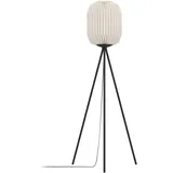 EGLO Stehlampe Belgrave Stehlampe japanisch, aus Metall und Papier, Dreibein Lampe, Ein-/Ausschalter, ohne Leuchtmittel, Stehleuchte - H141,5 x Ø30 cm - schwarz - 1X60W exkl. schwarz