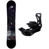 F2 Set Herren Snowboard Blackdeck 157mw cm mit Bindung Sonic Pro L SCHWARZ 157 CM WEIT