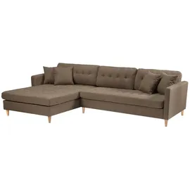 VCM Chaiselongsofa Stoff 2-Sitzer Braun