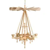 Volkskunstwerkstatt Unger Weihnachtspyramide Deckenpyramide 85cm Unbestückt, 1 Teller 2-stöckig