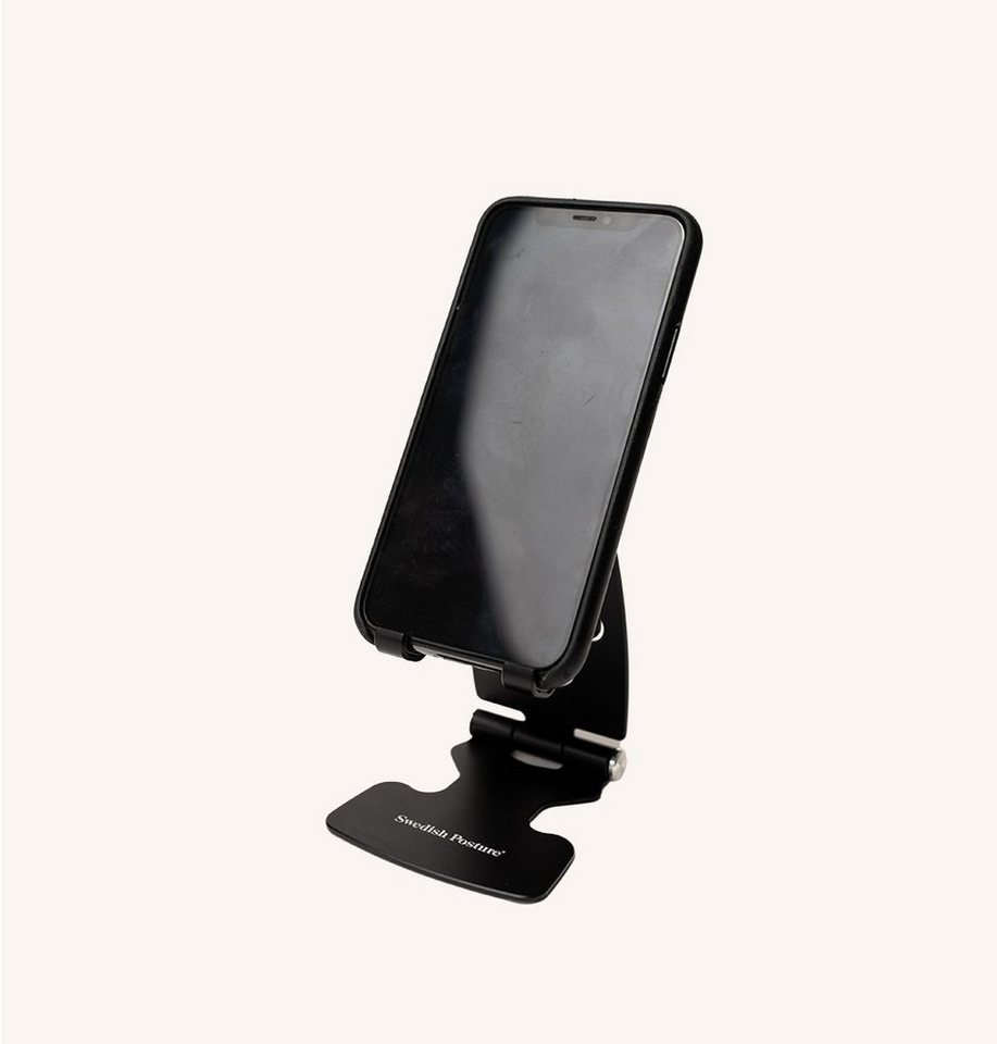 Swedish Posture ERGONOMIC MOBILE STAND - ergonomischer Smartphone-Halter Smartphone-Halterung, (zusammenklappbar) schwarz