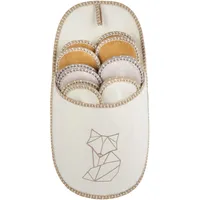 ONVAYA® ABS Gästepantoffel | Fuchs Creme | 6er Set | Antirutsch Sohle | Hausschuhe | Filzpantoffel | Gr. 36-45 Gästehausschuhe - 36/45 EU