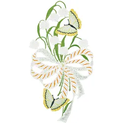 Fensterbild "Fensterbild "Maiglöckchen" farbig", bunt, B:16cm H:31cm, Polyester, W. REUTER & SOHN - PLAUENER SPITZE, Fensterbilder
