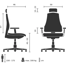 HJH Office ZH 200 Netzstoff Schwarz