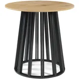 [en.casa] Lensuu Ø 80 cm Schwarz/Eicheoptik