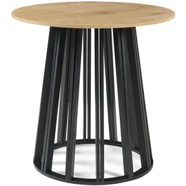 [en.casa] Lensuu Ø 80 cm Schwarz/Eicheoptik