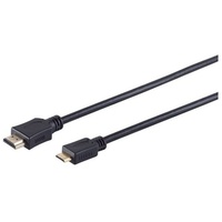 S-Conn HDMI - HDMI C-Stecker verg. HEAC 1m HDMI-Kabel Typ A (Standard) HDMI Type C (Mini) Schwarz