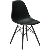 Vitra Stuhl Eames Plastic Side Chair RE 83x46.5x55 cm tiefschwarz, Gestell: Ahorn schwarz, Designer Charles & Ray Eames