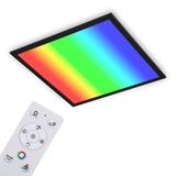 Briloner Leuchten - Ultraflache Deckenlampe RGB, Deckenleuchte CCT, LED Panel, Farbtemperatur einstellbar, Farbwechsel, Dimmbar, Fernbedienung, Schwarz, 45 x 45cm