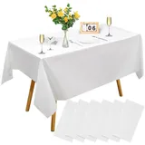 Jognee 6 StüCk Einweg Tischdecke Weiß,Tischdecken,Tischdecke Weiss,Papiertischdecke Rolle,Biertisch Tischdecke,Tischdecke Geburtstag,Tischdecke FüR Bierzeltgarnitur FüR Hochzeit, Party,137 X 274 cm