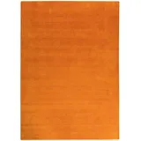 Steffensmeier Wollteppich, Orange, Naturmaterialien, Rechteckig, 140x200 cm für Wohnzimmer Handloom