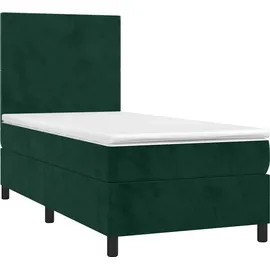 vidaXL Boxspringbett 100 x 200 cm Dunkelgrün